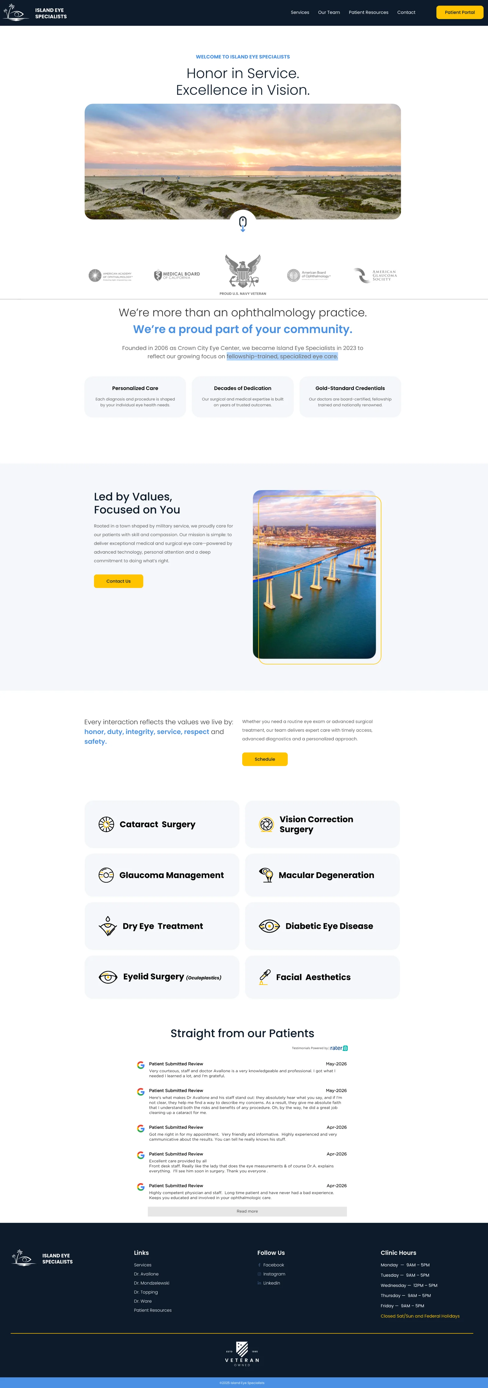 Island Eye Specialists — updated homepage