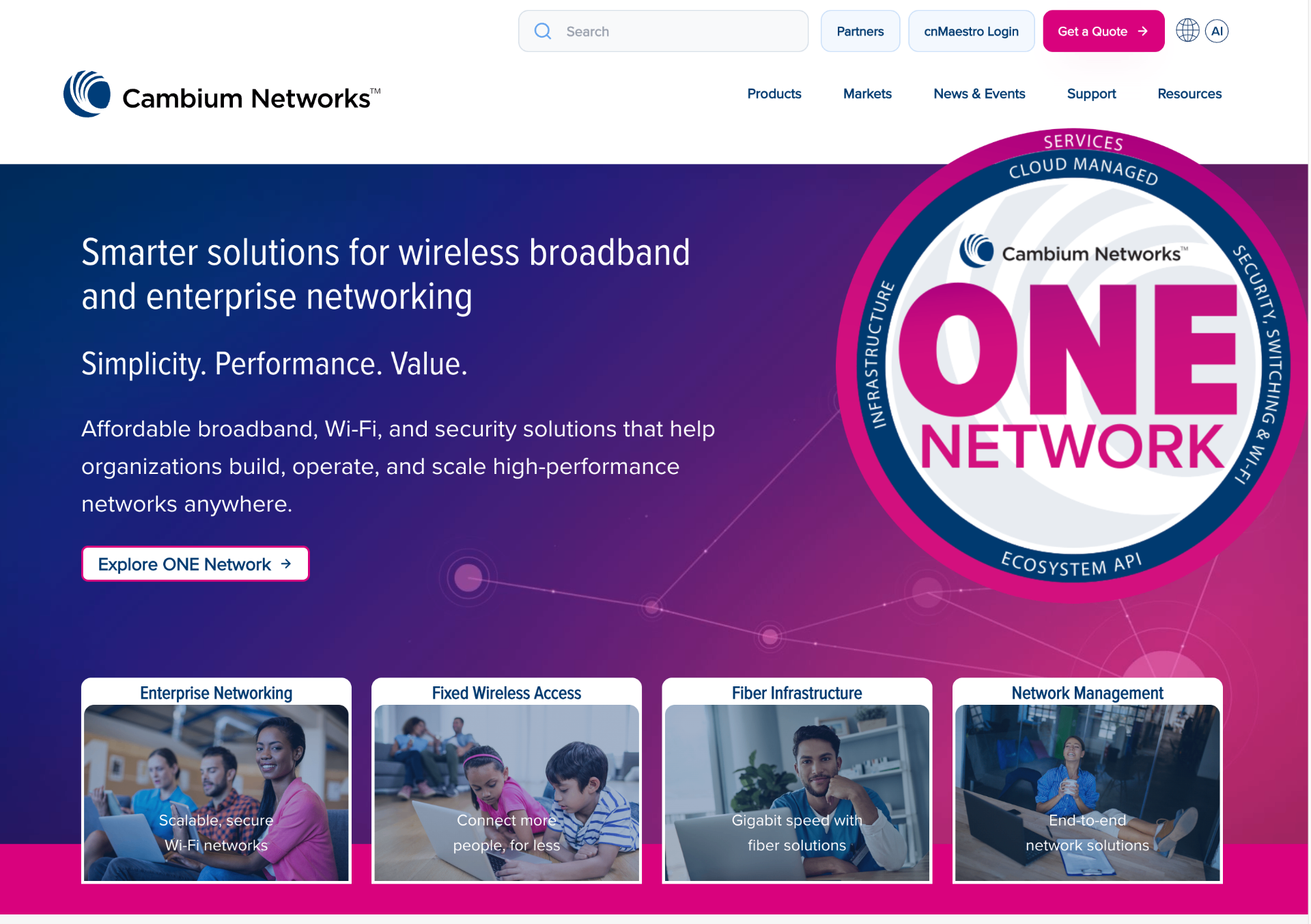 Cambium Networks — updated homepage