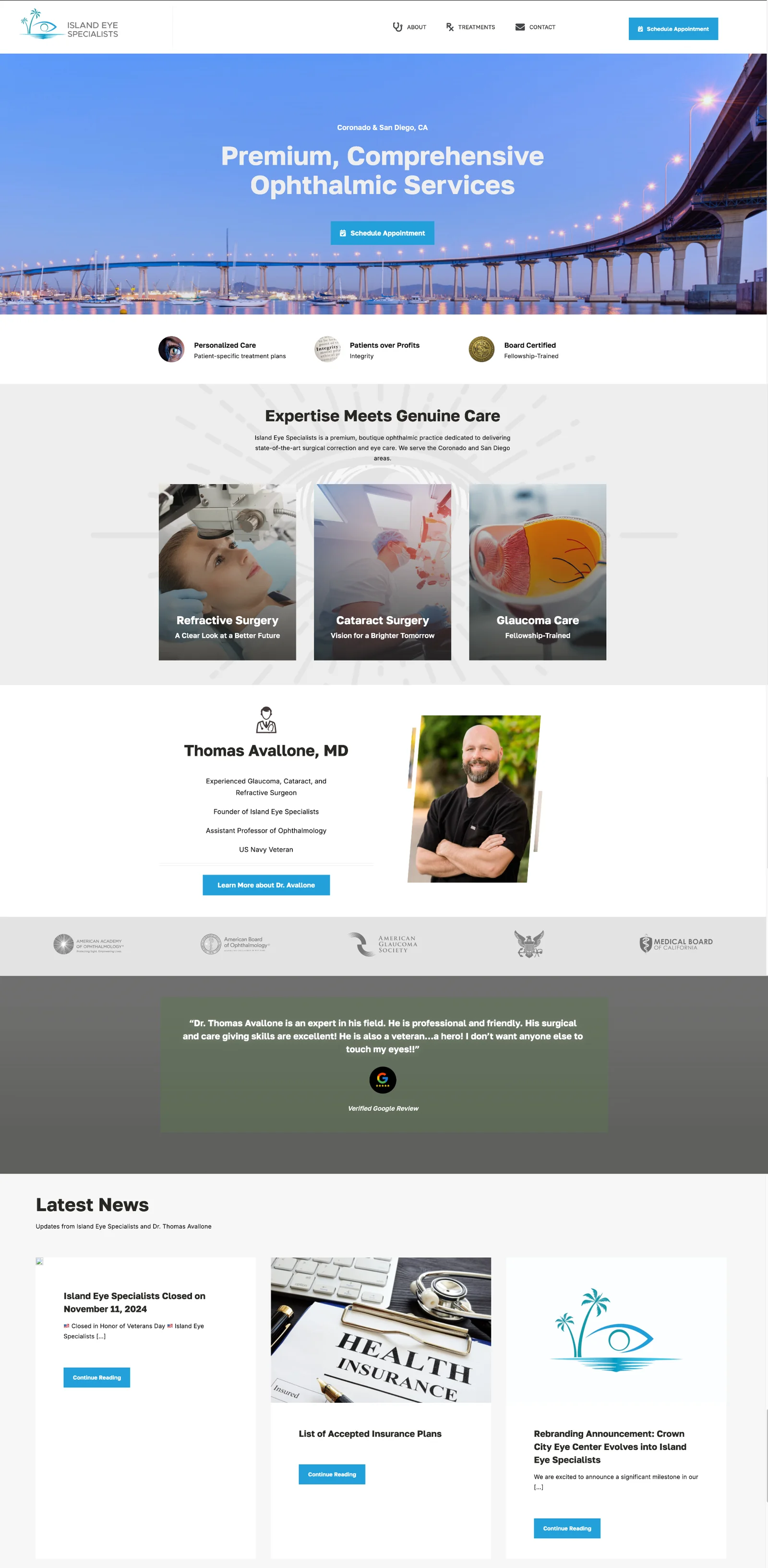 Island Eye Specialists — previous homepage
