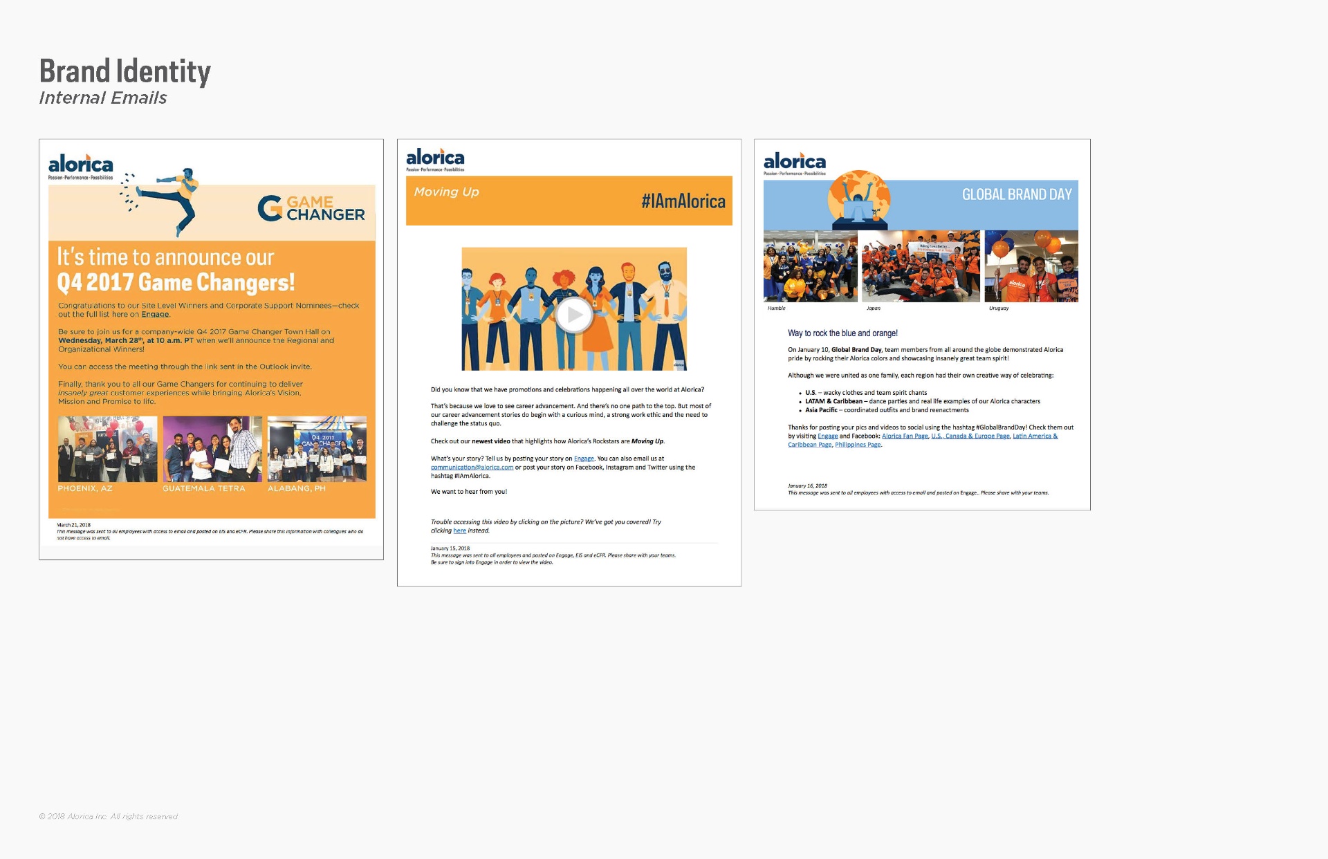 Internal email templates